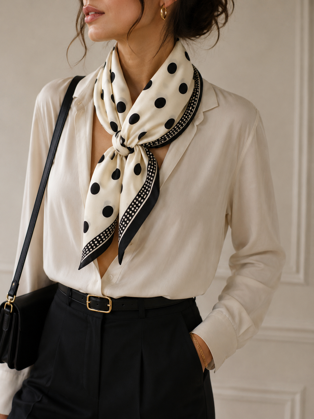 Foulard in Satin a Pois