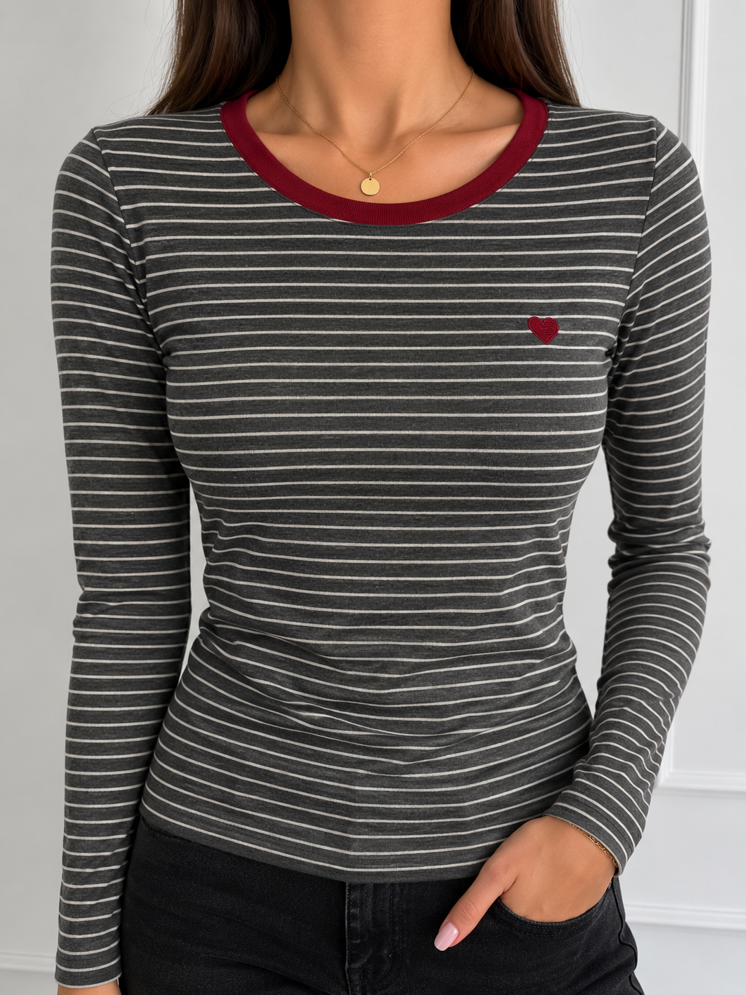 Maglia Amè a righe con cuore