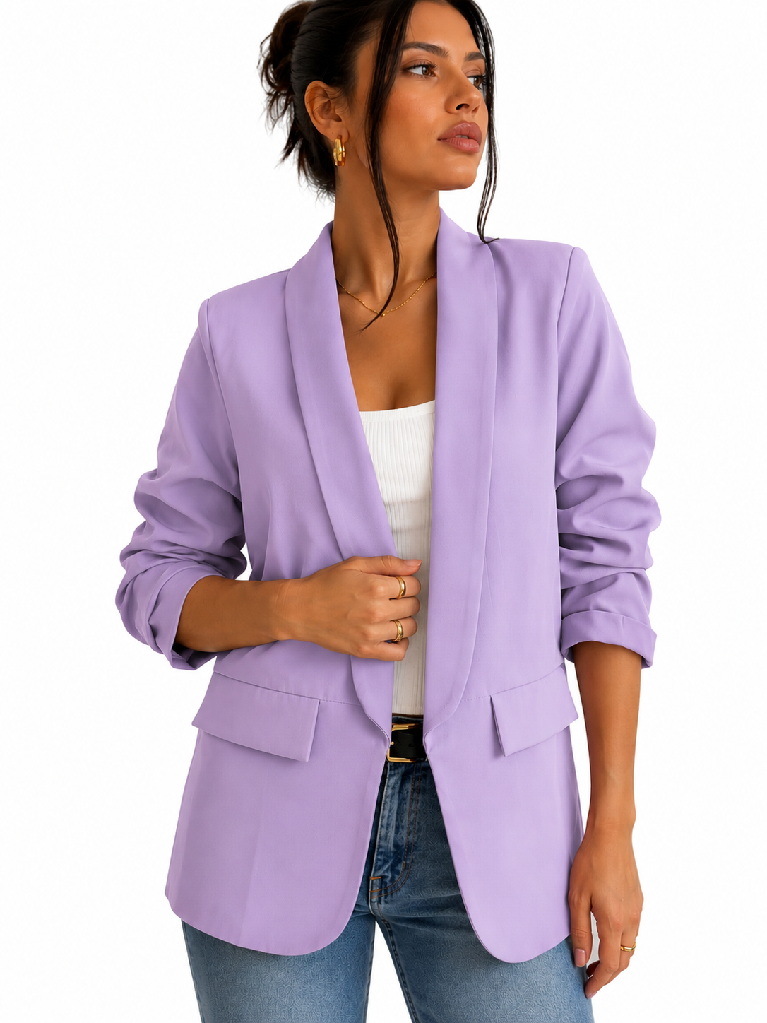 Blazer manica arricciata