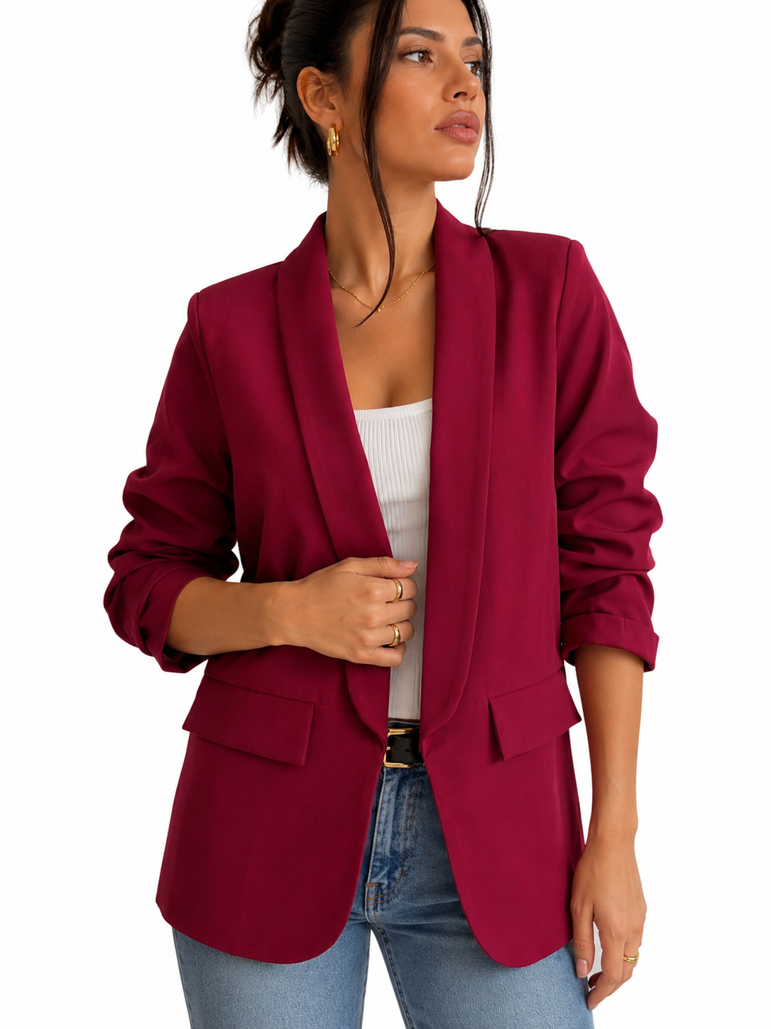Blazer manica arricciata