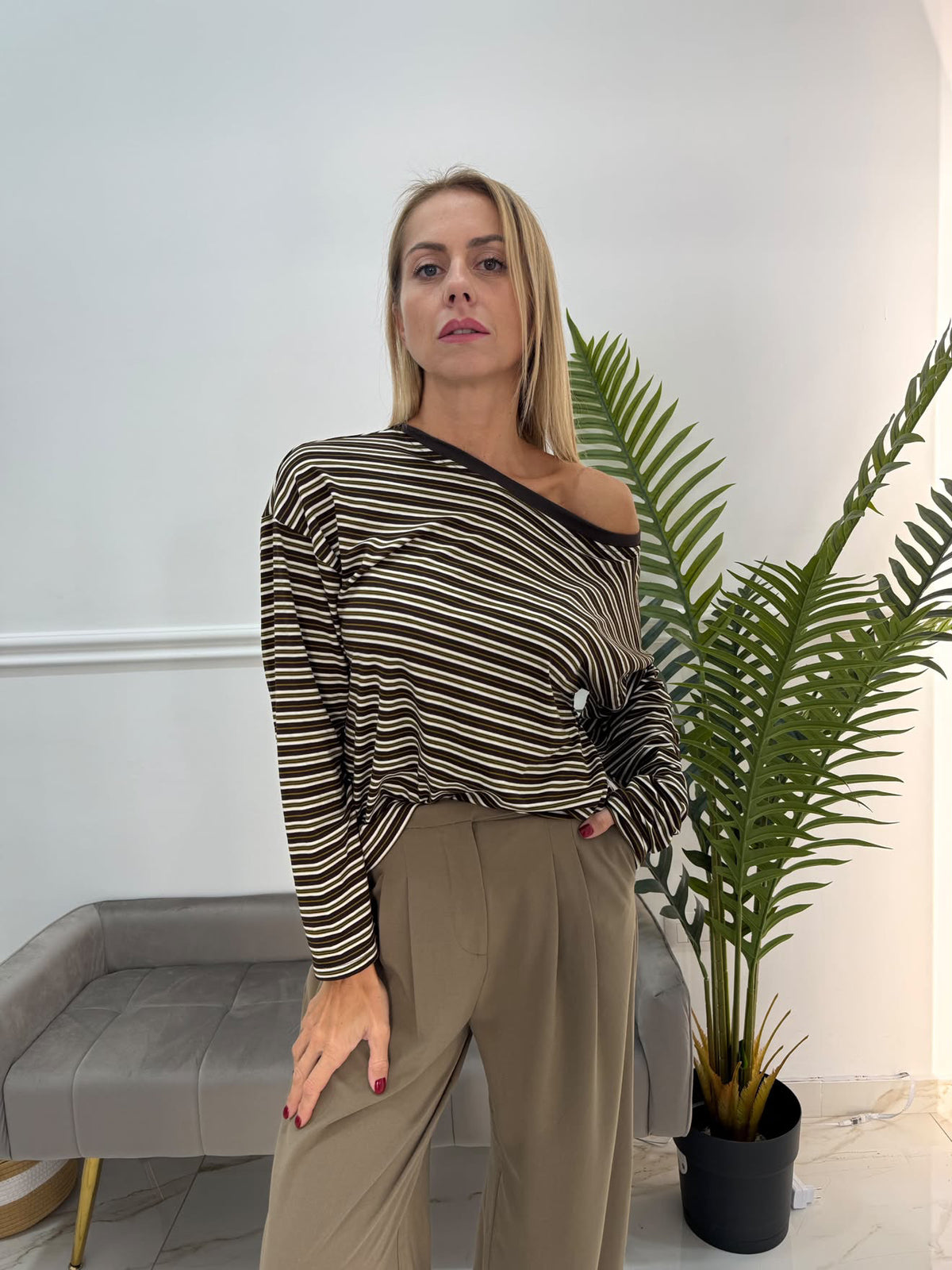 Maglia a righe Blooma over