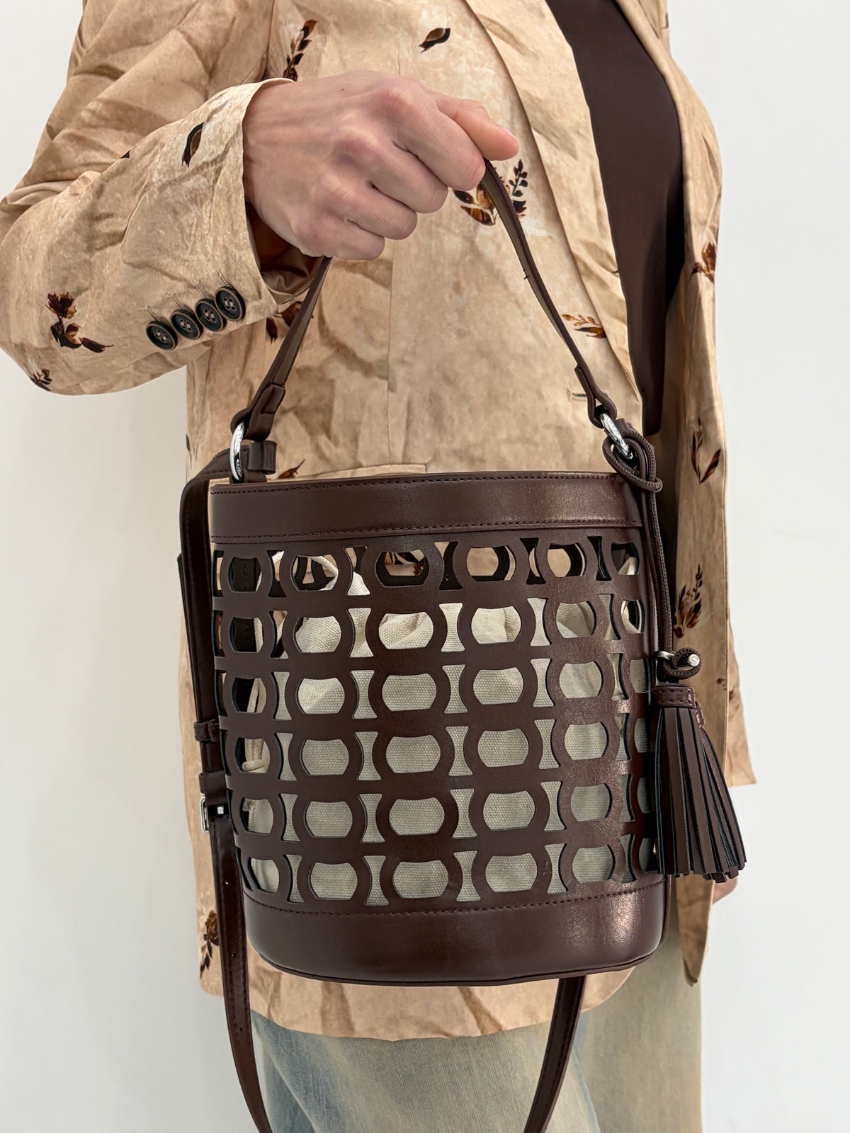 Borsa secchiello traforato