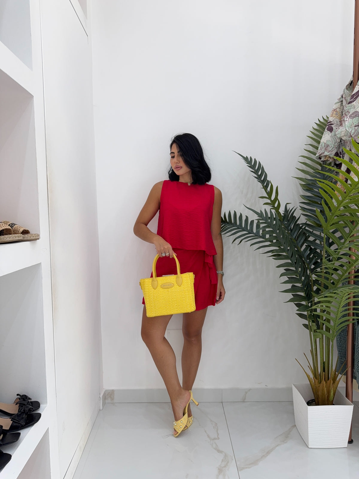 Completo Blusa e Pantagonna Effetto Lino