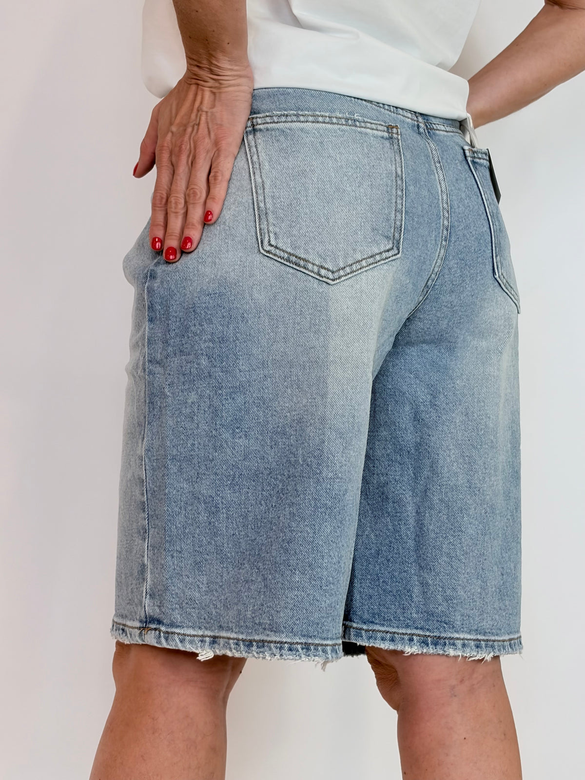 Bermuda denim con elastico