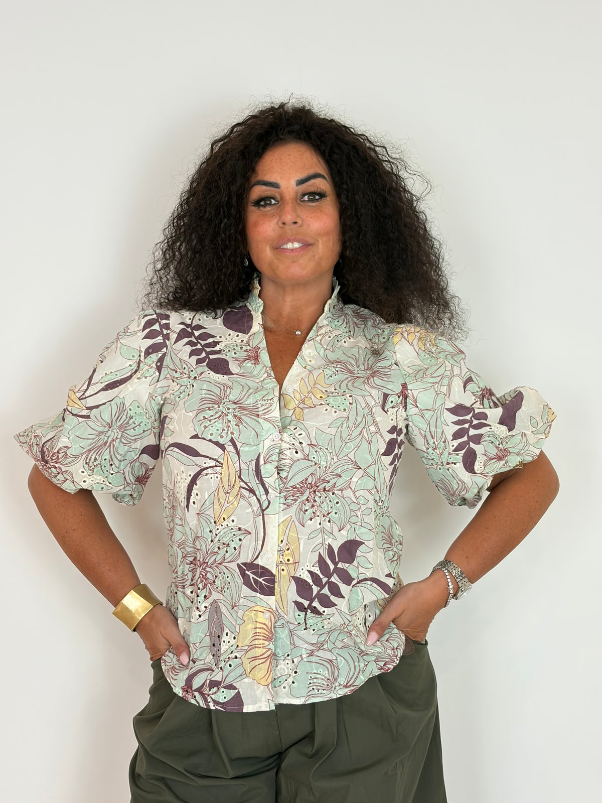 Camicia in pizzo Sangallo Floreale