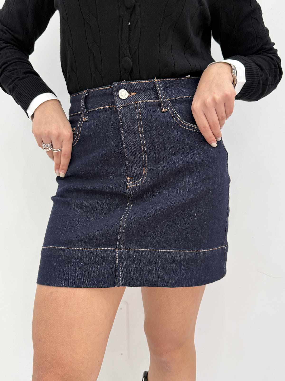 Minigonna denim scuro