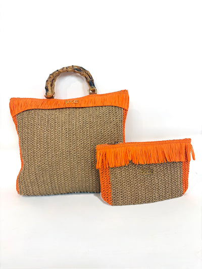 Pochette Rafia basile