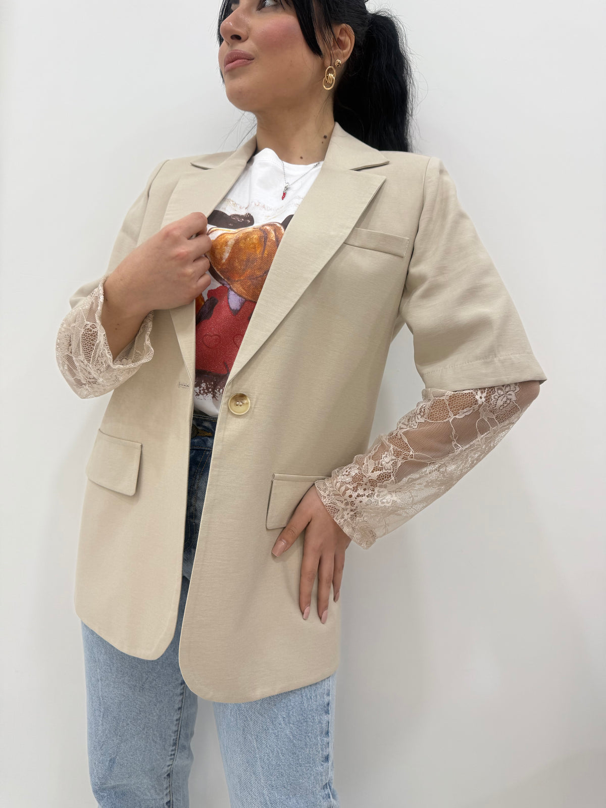 Giacca Inserti Pizzo Two Way