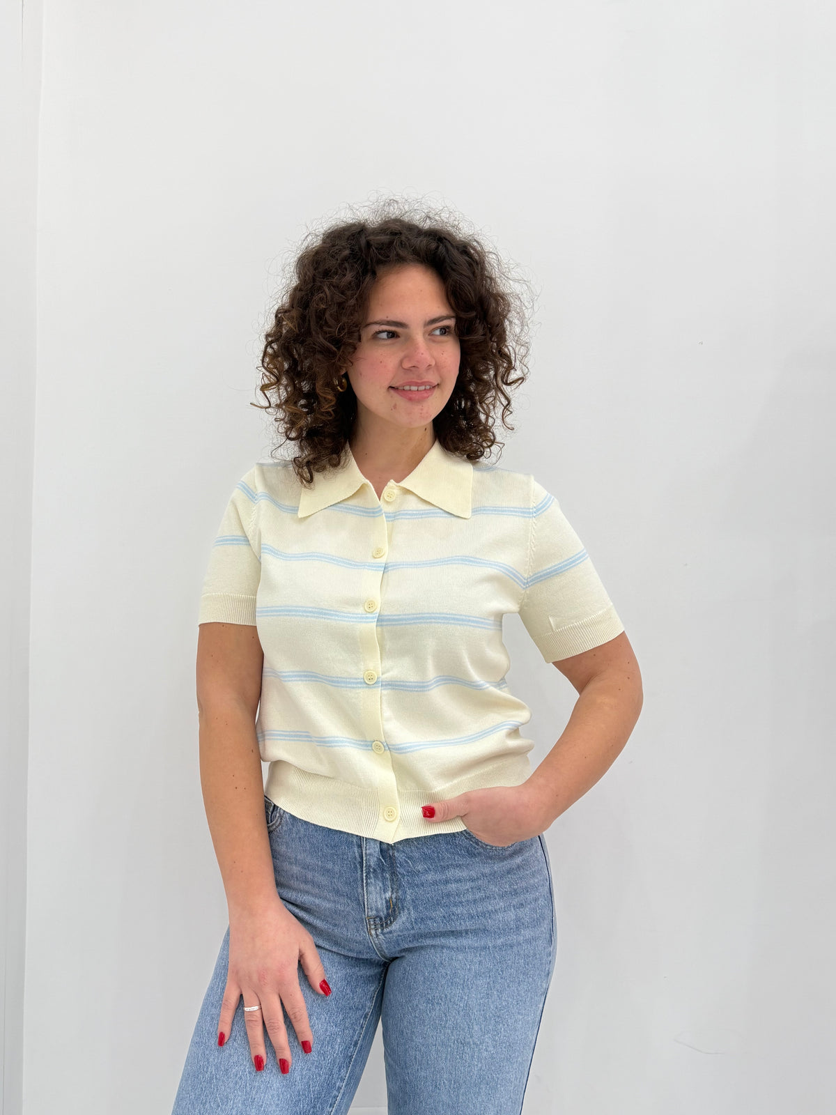 Polo a righe mezza manica