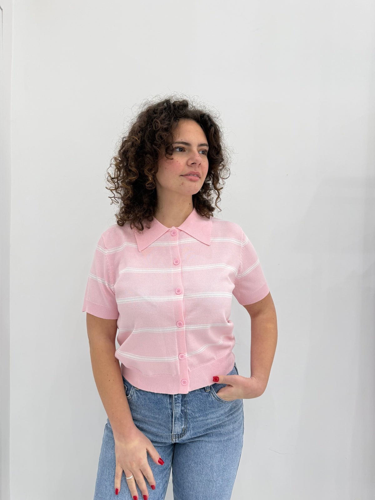 Polo a righe mezza manica