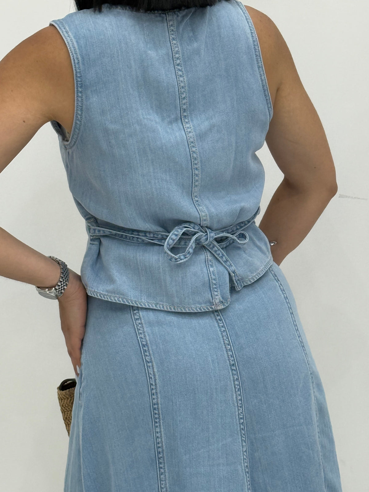 Completo Denim Tiffosi: Gilet & Gonna Midi