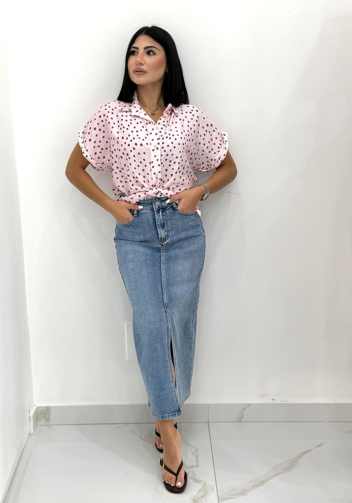Gonna longuette denim