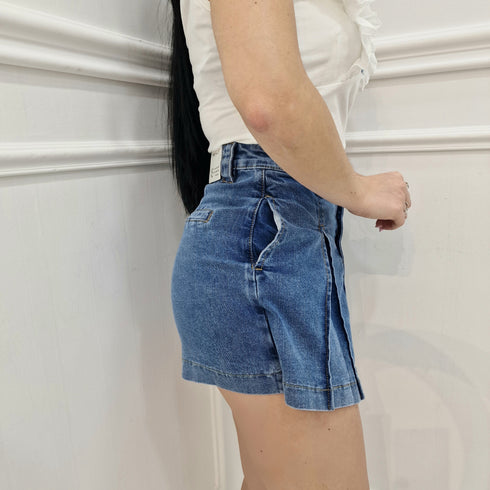 Minigonna donna a pantaloncino con pieghe AnnaCi