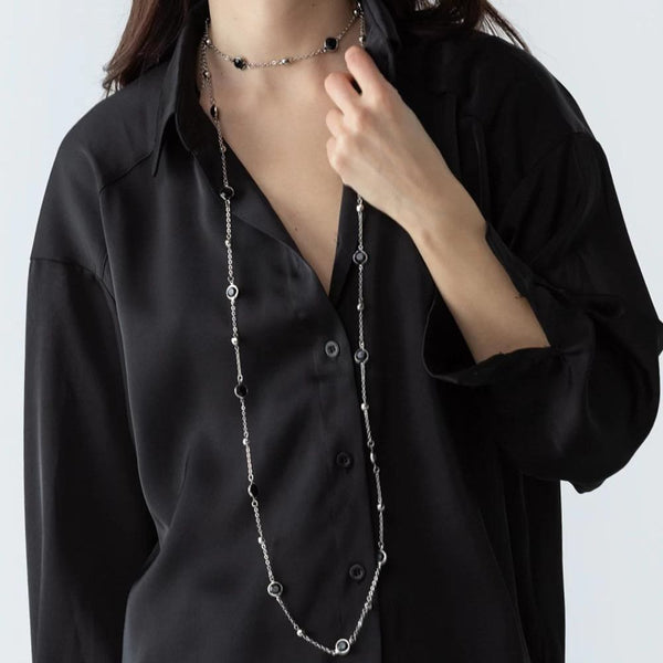 Collana donna lunga con perle Two Way