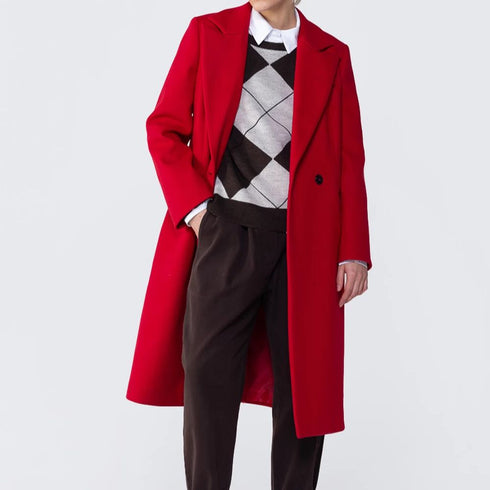 Cappotto doppiopetto rosso Two Way