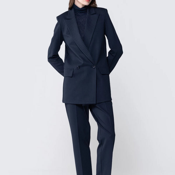 Tailleur doppiopetto gessato blu Two Way