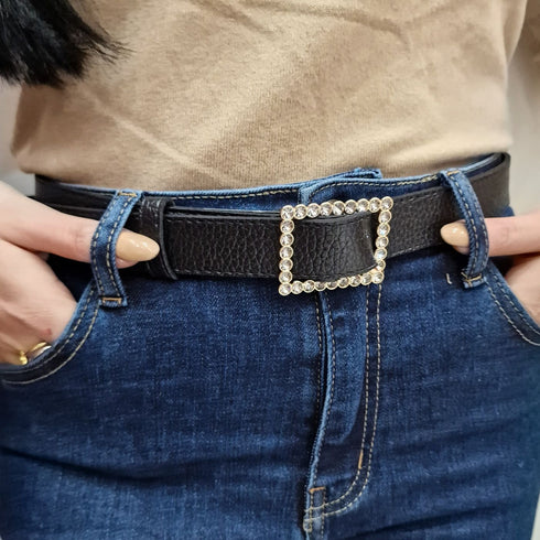 Cintura donna Jeans con Fibbia e strass