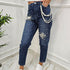 Jeans donna con perle