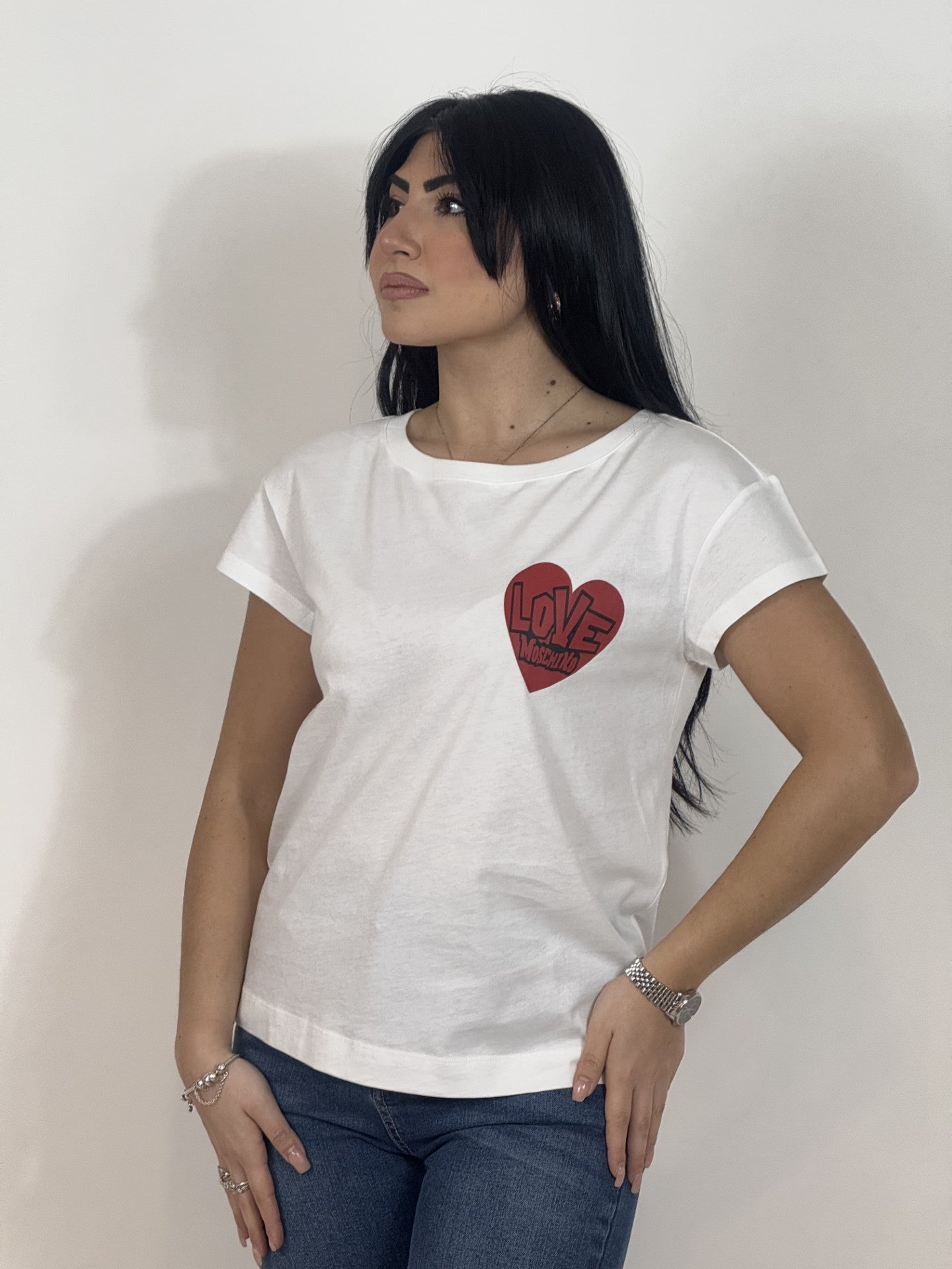 T-Shirt stampa cuore Moschino